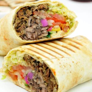 Beef kebab wrap