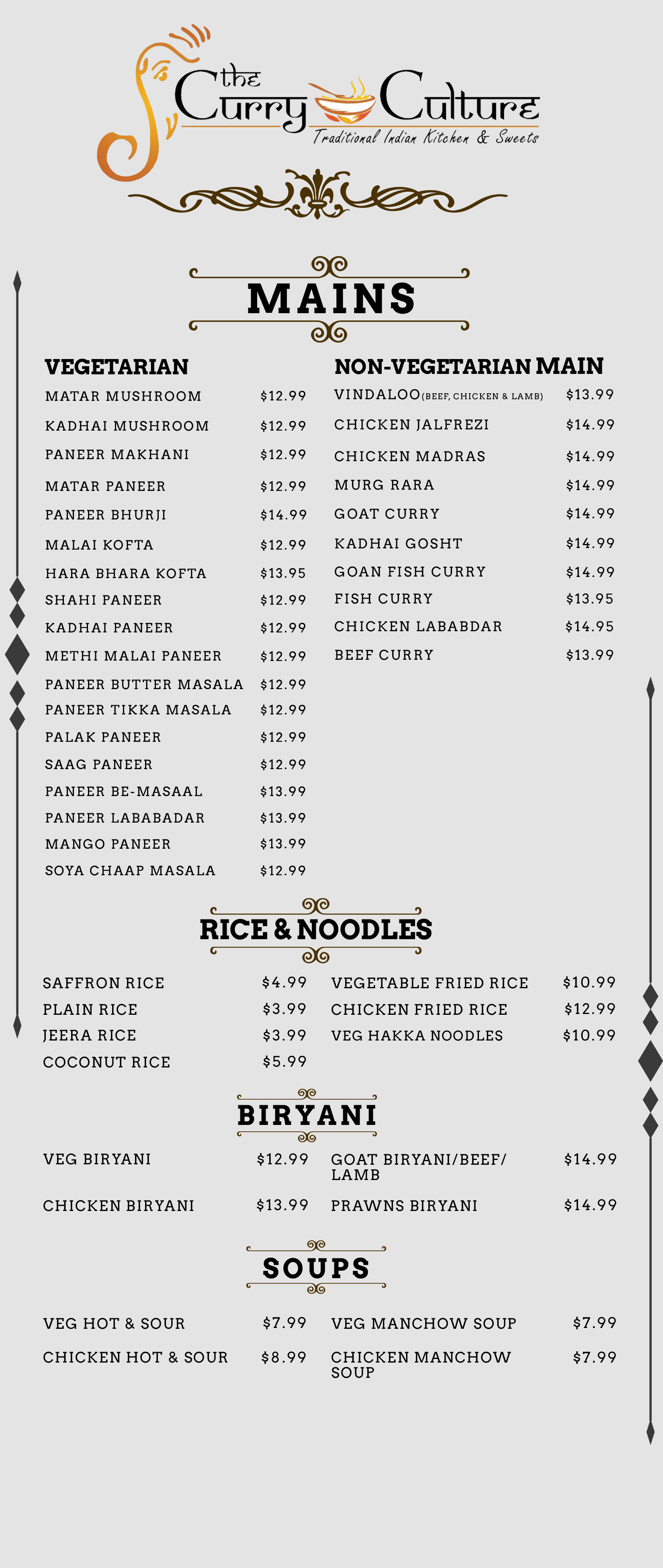 Full Menu Curry Culture